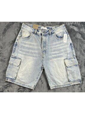 Pacsun Jean Cargo Shorts Men's Size 34 Extreme Baggy Oversized Leg NWT